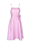 Pink Plaid Pin Up 1950'erne kjole tilbehørssæt