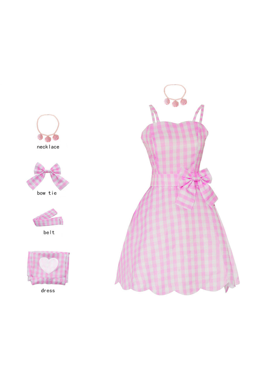 Pink Plaid Vintage 1950'erne Kjole