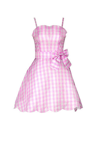 Pink Plaid Vintage 1950'erne Kjole