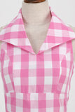 Pink Pin Up Plaid 1950'erne vintage kjole