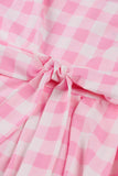 Pink Plaid Pin Up Vintage 1950'erne Kjole