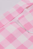 Pink Plaid Pin Up Vintage 1950'erne Kjole