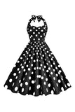 Pink Polka Dots Pin Up Vintage 1950'erne Kjole