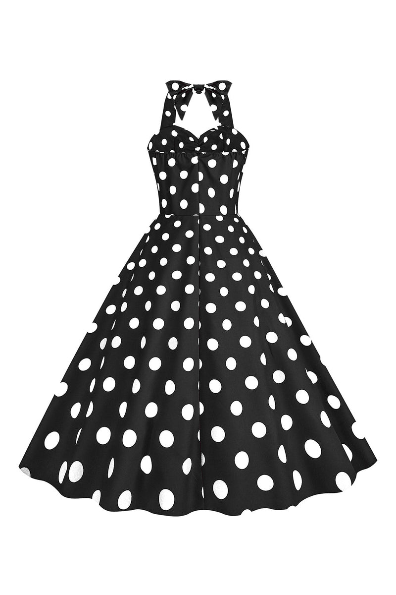 Indlæs billede til gallerivisning Pink Polka Dots Pin Up Vintage 1950&#39;erne Kjole
