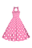 Pink Polka Dots Pin Up Vintage 1950'erne Kjole