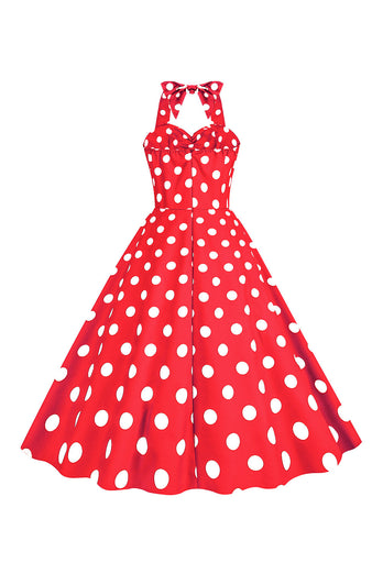 Pink Polka Dots Pin Up Vintage 1950'erne Kjole