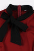Indlæs billede til gallerivisning Rød A Line 1950&#39;erne Swing kjole med bælte