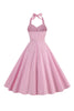 Indlæs billede til gallerivisning Pink Stripes Halter Swing 1950&#39;erne Kjole