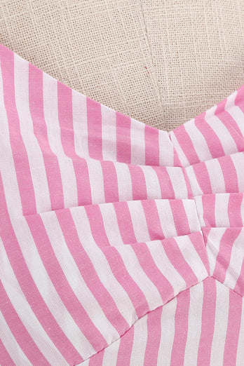 Pink Stripes Halter Swing 1950'erne Kjole