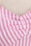 Pink Stripes Halter Swing 1950'erne Kjole