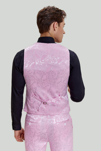 Pink Jacquard Satin sjal revers 3 stk. mænds galladragter