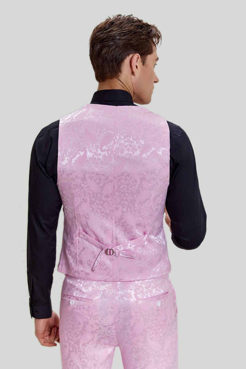 Indlæs billede til gallerivisning Pink Jacquard Satin sjal revers 3 stk. mænds galladragter