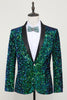 Indlæs billede til gallerivisning Grøn sequined blazerjakke til mænd