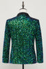 Indlæs billede til gallerivisning Grøn sequined blazerjakke til mænd