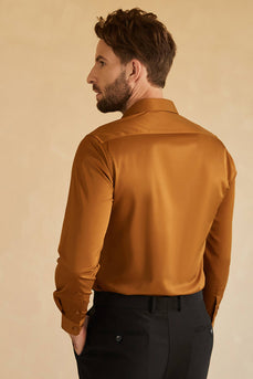 Langærmet Camel Solid Suit Shirt