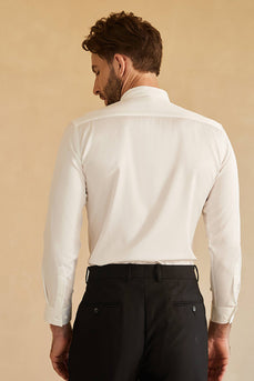 Langærmet hvid herreskjorte