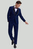 Indlæs billede til gallerivisning Navy 3-delt One Button Slim Fit Homecoming Suits til mænd