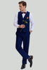 Indlæs billede til gallerivisning Navy 3-delt One Button Slim Fit Homecoming Suits til mænd
