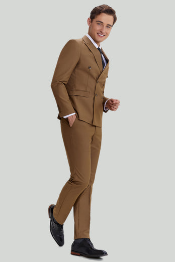 Khaki Mænds 2-delt Slim Fit Smoking & Suit