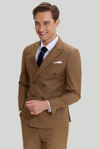 Khaki Mænds 2-delt Slim Fit Smoking & Suit