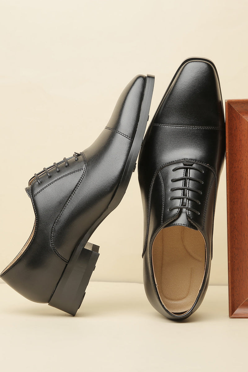 Indlæs billede til gallerivisning Sorte slip-on formelle sko i læder til mænd