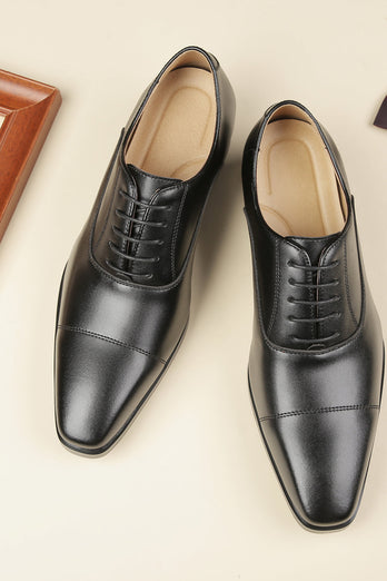 Sorte slip-on formelle sko i læder til mænd