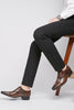 Indlæs billede til gallerivisning Sorte snørebånd i læder slip-on formelle sko til mænd