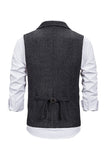 Brun Tweed Single Breasted Notched Revers Herre Habit Vest