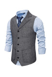 Brun Tweed Single Breasted Notched Revers Herre Habit Vest