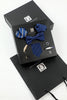 Indlæs billede til gallerivisning Royal Blue Mænds Tilbehør Sæt Stribe Slips og Butterfly To Pocket Square Revers Pin Tie Clip Manchetknapper