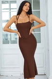 Kaffe Spaghetti Stropper Bodycon Cocktail Kjole