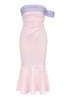 Indlæs billede til gallerivisning Blush pink stropløs havfrue cocktail kjole