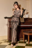 Indlæs billede til gallerivisning Sexet backless sort gylden 1920&#39;erne kjole