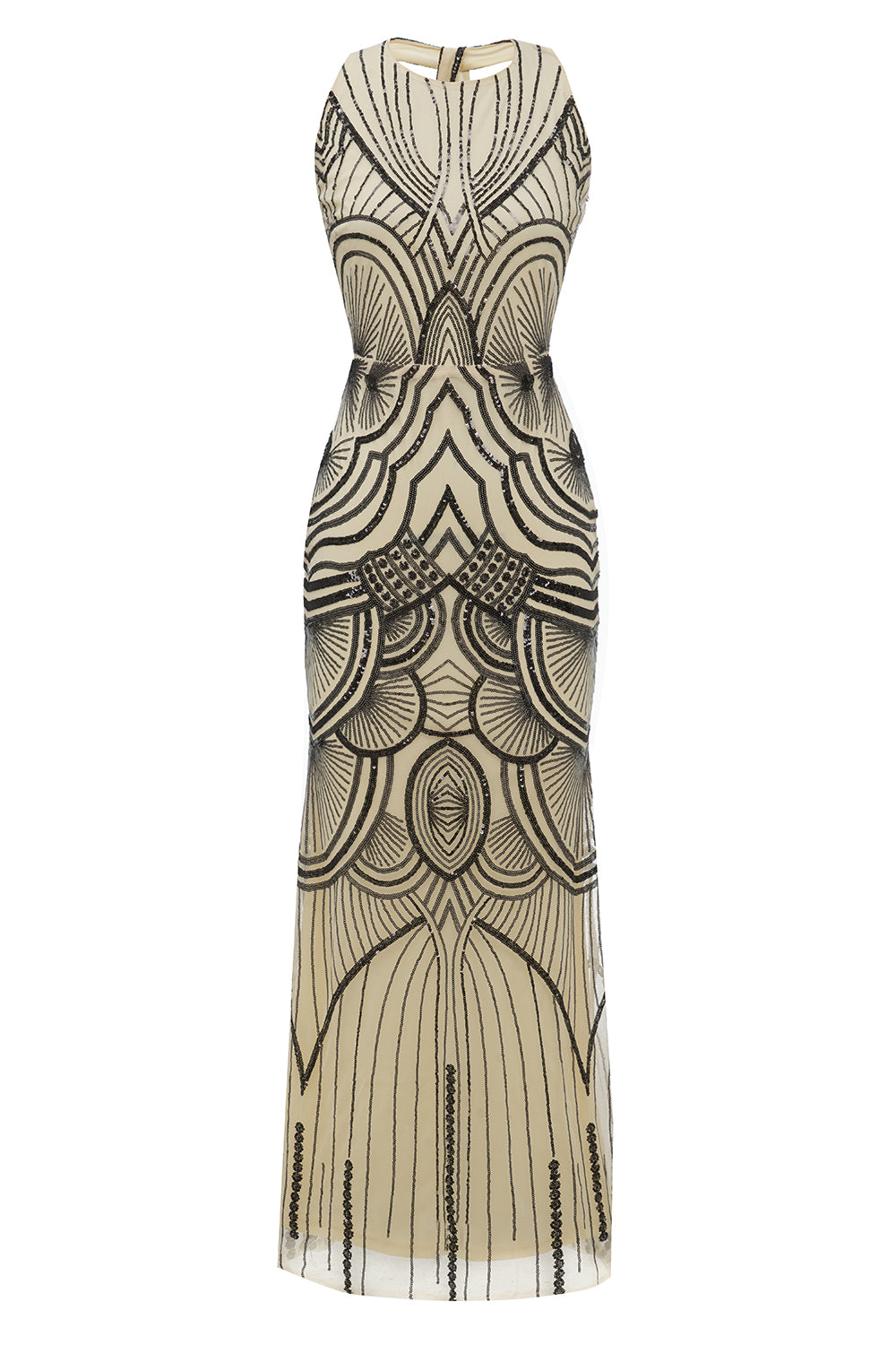 Sort elfenben 1920'erne Forma Party Dress