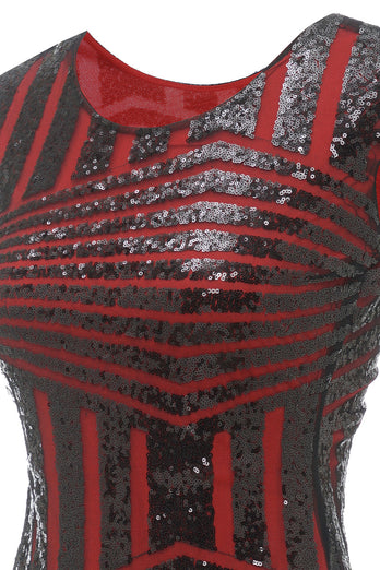 Rød rund hals 1920'erne Flapper Kjole