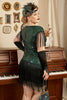 Indlæs billede til gallerivisning Mørkegrøn Plus Size 1920s Gatsby Kjole
