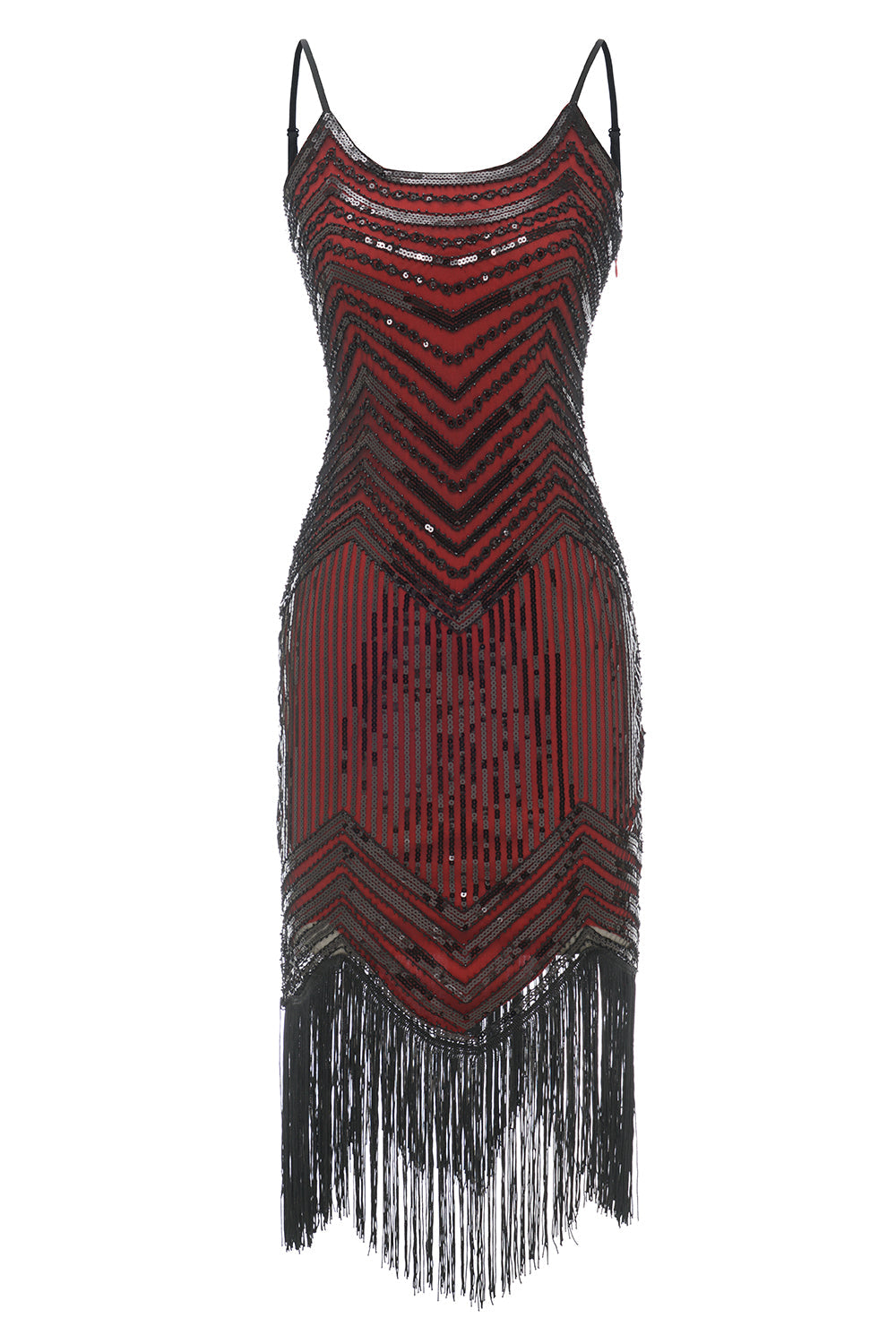 Bodycon Sort Sølv Pailletter 1920'erne Kjole