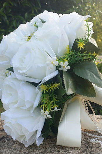 Hvid Rose Brudepige Bouquet