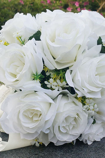 Hvid Rose Brudepige Bouquet