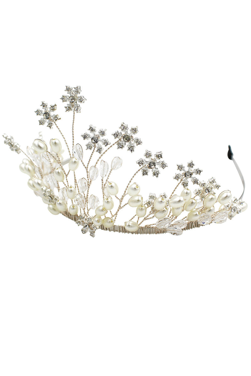 Indlæs billede til gallerivisning Perle snefnug blomst brude krone