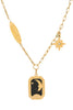 Indlæs billede til gallerivisning Guld Emalje halskæde kraveben Kæde