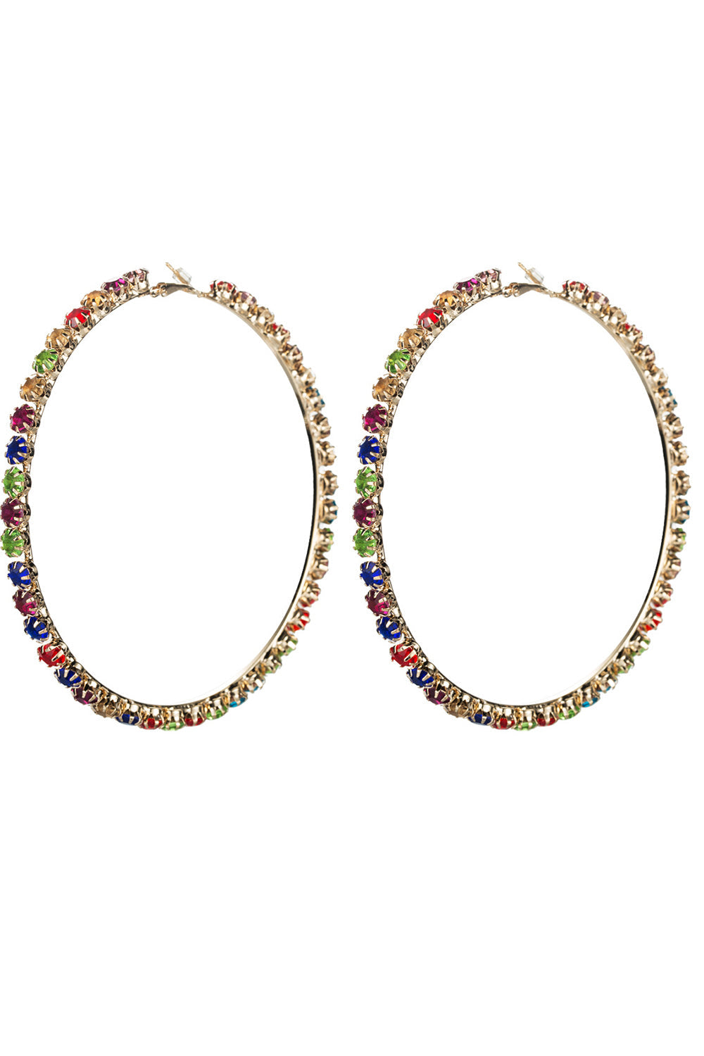 Farverig beaded hoop ørering