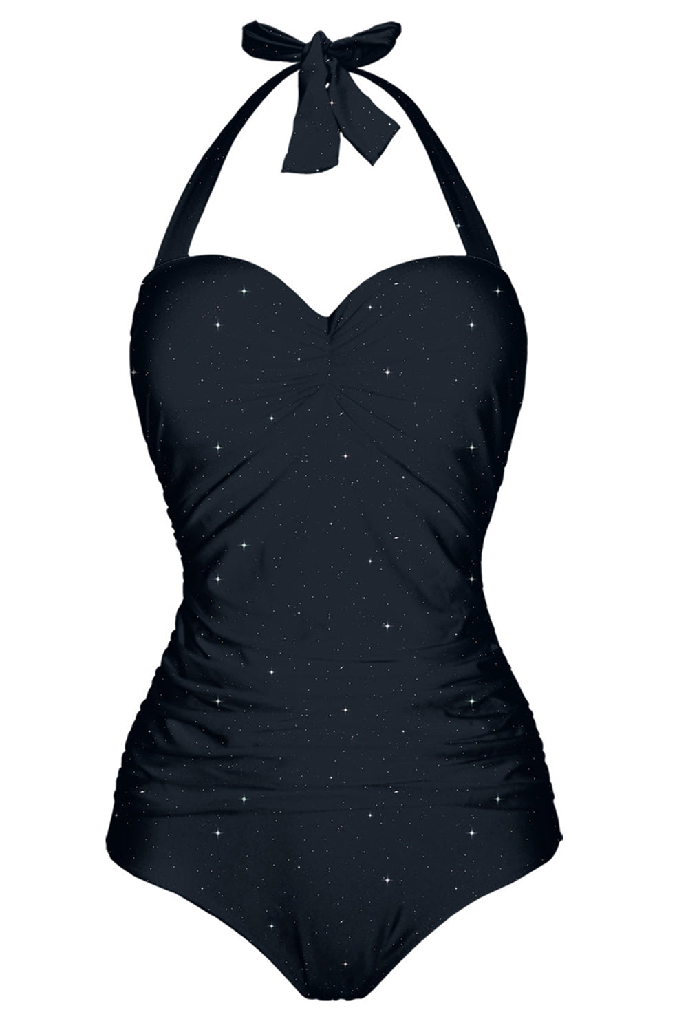 Sort One Piece Halter Badedragt