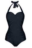 Sort One Piece Halter Badedragt