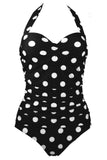 Plus size sort hvid polka prikker badetøj