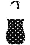 Plus size sort hvid polka prikker badetøj