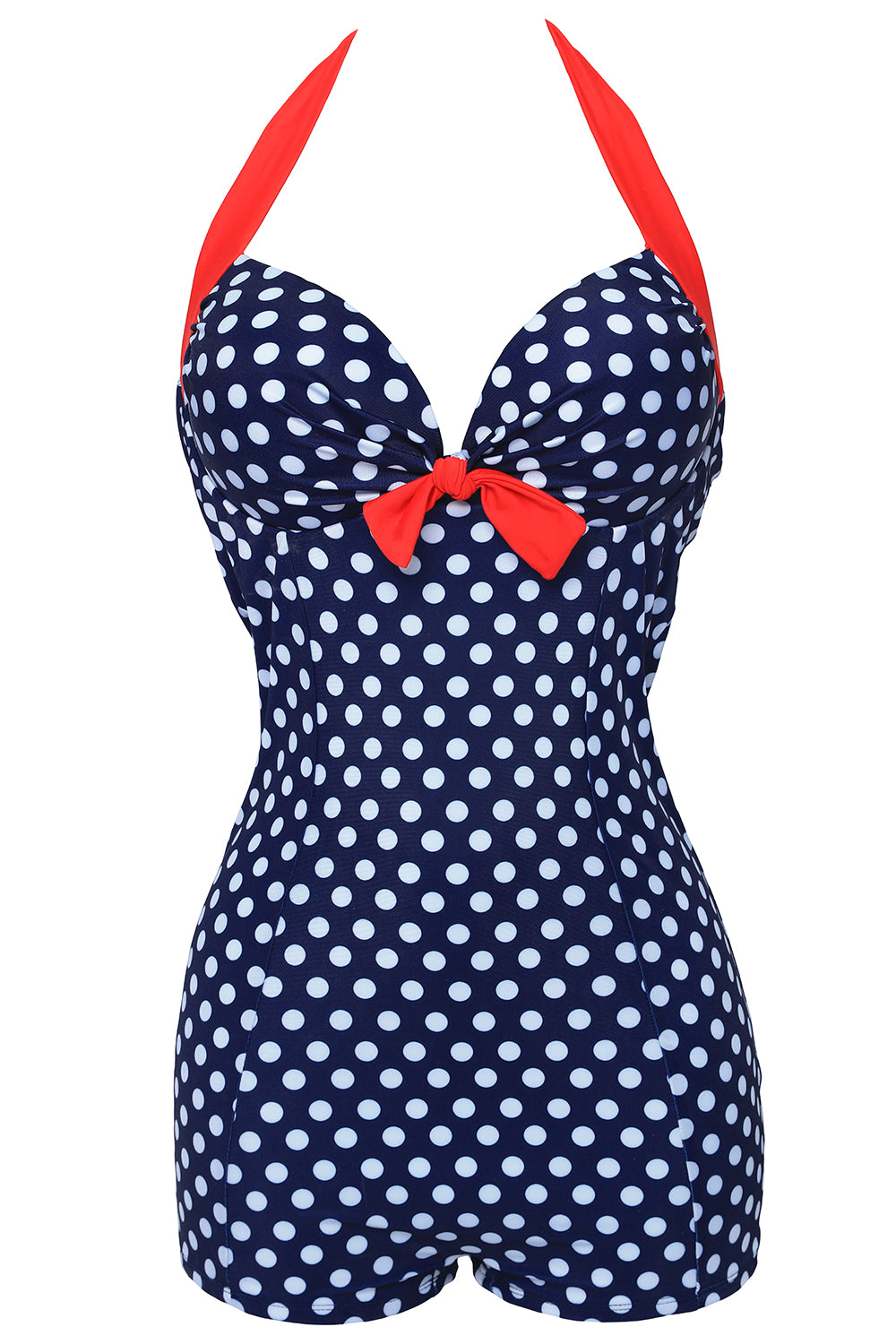 Plus size sort og hvid Polka Dots badetøj Shorts