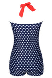 Plus size sort og hvid Polka Dots badetøj Shorts