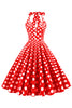 Indlæs billede til gallerivisning Rød knap Polka Prikker 1950&#39;erne Pin Up Dress