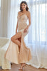 Indlæs billede til gallerivisning Blush Mermaid Prom Kjole med pailletter og slids